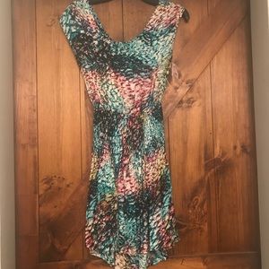 Bright colored open back dress